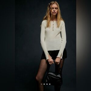 Free People Amiri Knit Top in Tofu Ivory